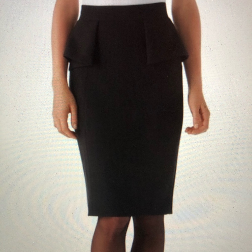 White House Black Market Peplum Pencil Black Skirt